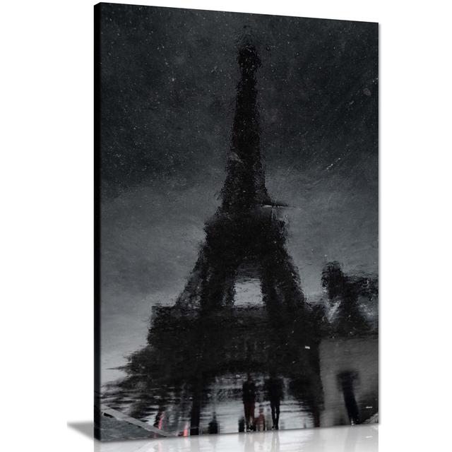 Shadow Of Eiffel Tower - Wrapped Canvas Print Panther Print Size: 31cm H x 20cm W on Productcaster.