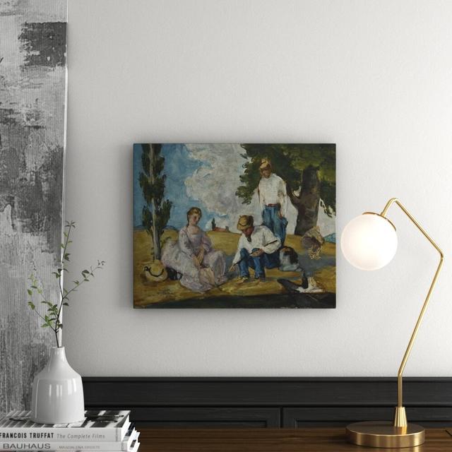 Picnic on a Riverbank, 1873-74 by Paul Cezanne - Picture Frame Art Print on Paper East Urban Home Size: Medium on Productcaster.