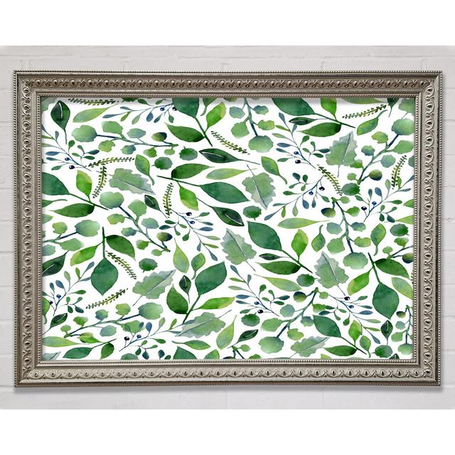 Green Leafy Pattern Framed Print Bright Star Size: 84.1cm H x 118.9cm W x 3cm D on Productcaster.