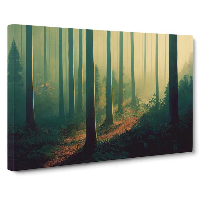 Peaceful Summer Forest - Wrapped Canvas Photograph Alpen Home Size: 35cm H x 50cm W x 3cm D on Productcaster.