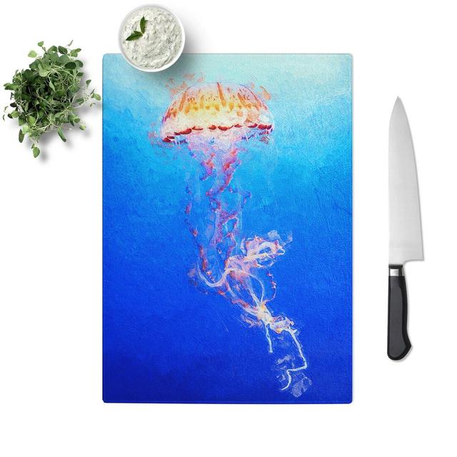 Tempered Glass Jellyfish Chopping Board East Urban Home Size: 20 cm W x 28.5 cm L on Productcaster.