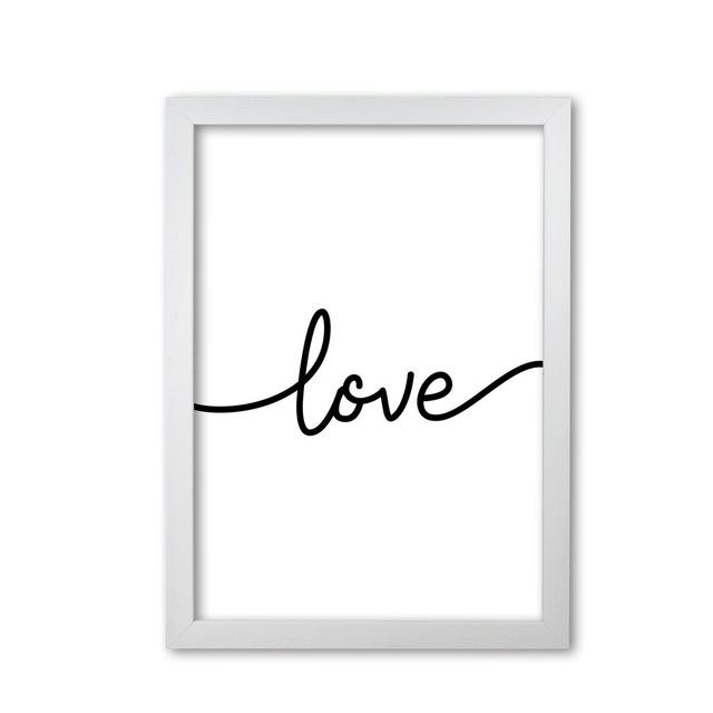 'Love' Framed Textual Art East Urban Home Frame Options: White Grain, Size: 29.7cm H x 21cm W on Productcaster.