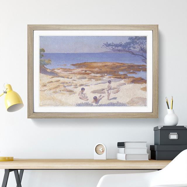 Beach at Cabasson by Henri-Edmond Cross - Picture Frame Painting East Urban Home Frame Option: Oak Framed, Size: 27cm H x 36cm W x 2cm D on Productcaster.