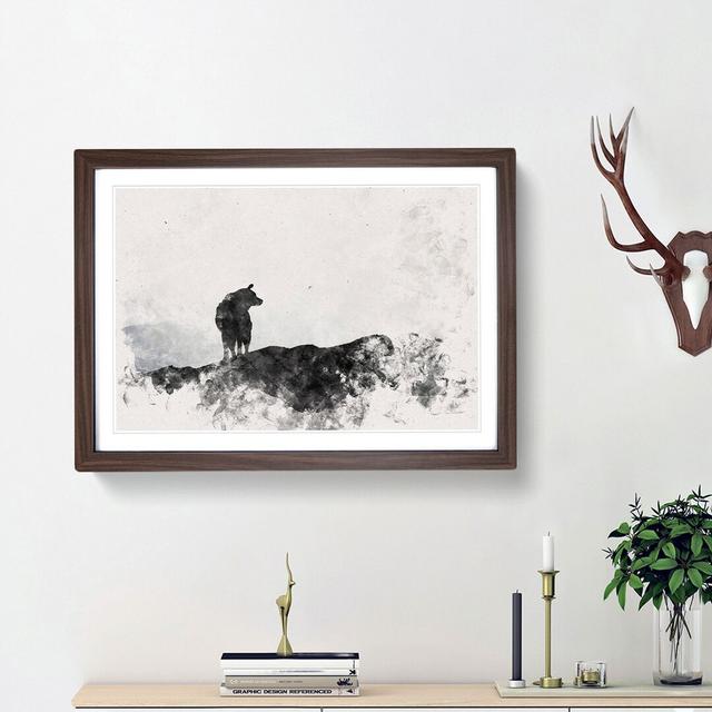 Silhouette of a Wolf - Picture Frame Painting Print East Urban Home Frame Option: Walnut Framed, Size: 33cm H x 45cm W x 2cm D on Productcaster.