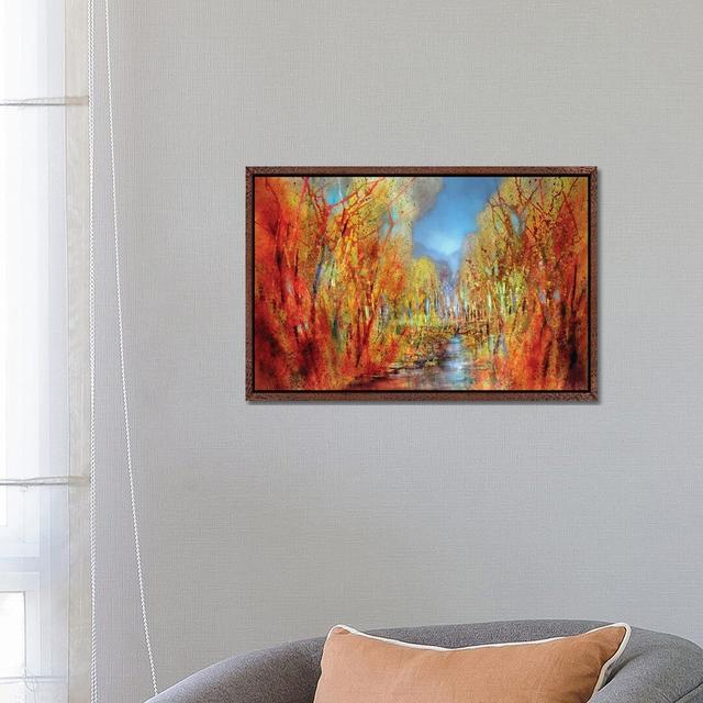 The Forests Colourful by Vlada Koval - Painting on Canvas Metro Lane Format: Brown Framed, Size: 45.72cm H x 66.04cm W x 3.81cm D on Productcaster.