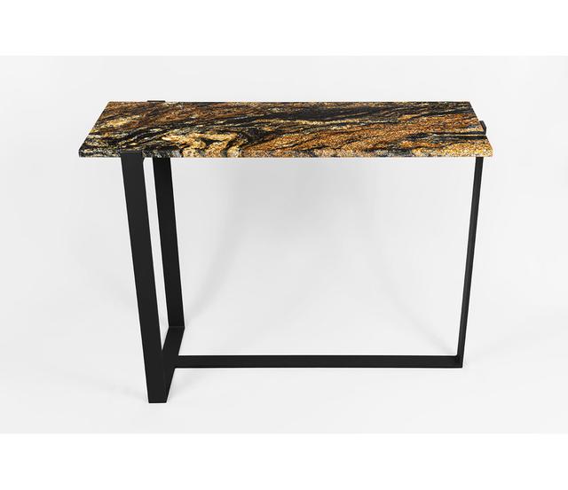 Jandrain 100Cm Console Table Williston Forge Table Base Colour: Black, Table Top Colour: Magma Gold on Productcaster.