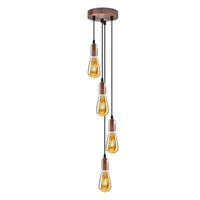 Amrane - Light Copper Cluster Pendant George Oliver Bulb Included: Yes, Number of Lights: 4 on Productcaster.