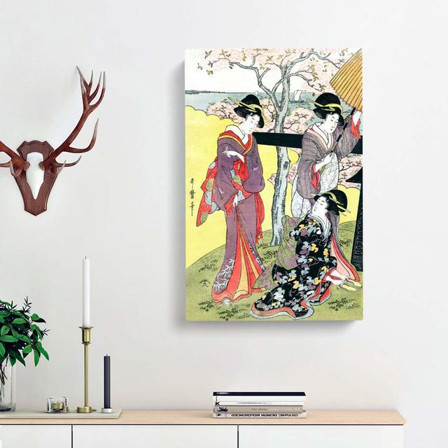 Gotenyama No Hanami Hidari by Kitagawa Utamaro - Wrapped Canvas Painting Print East Urban Home Size: 76cm H x 50cm W x 3cm D on Productcaster.