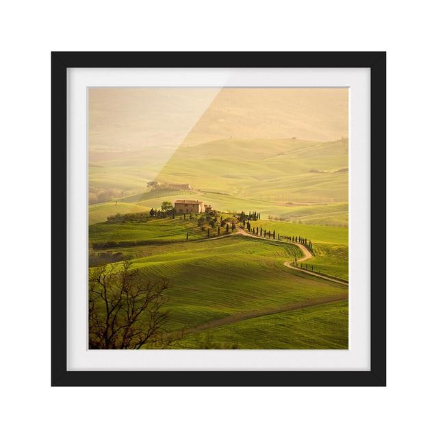 Chianti Tuscany Framed Photographic Art Print Poster East Urban Home Size: 70cm H x 70cm W, Frame Options: Matt black on Productcaster.