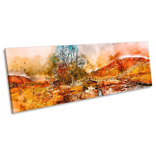 Slater''s Bridge Lake District Picture PANORAMA CANVAS WALL ART Print Orange Union Rustic Size: 45.72cm H x 137.16cm W on Productcaster.