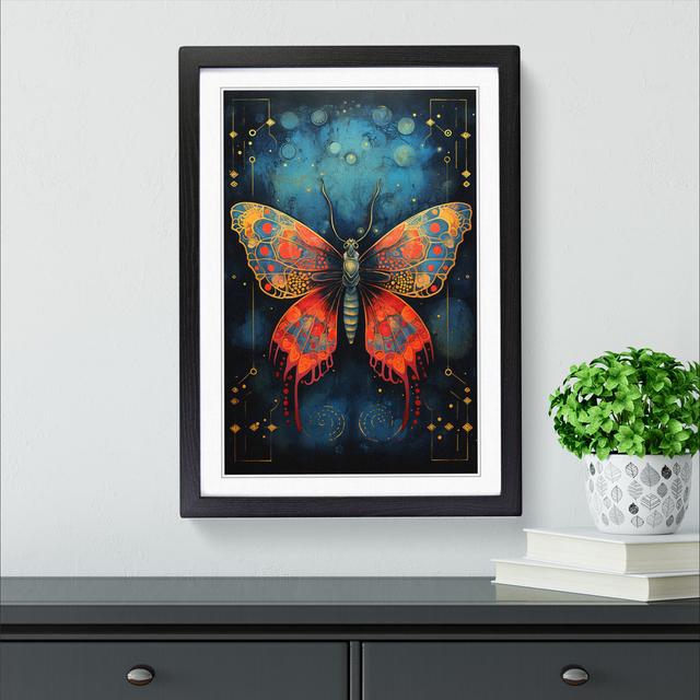 Moth Abstract No.2 - Single Picture Frame Print on Wood Brambly Cottage Size: 34cm H x 25cm W x 2cm D, Frame Colour: Black on Productcaster.