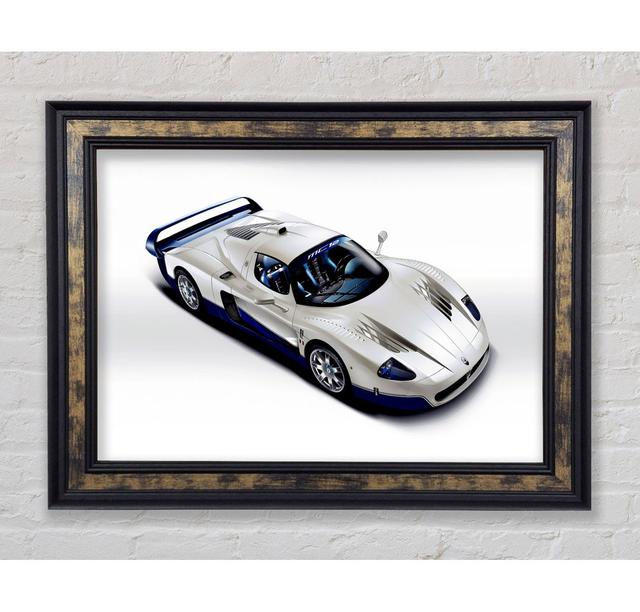 Maserati Racing Machine - Print Ebern Designs Size: 29.7cm H x 42cm W x 8cm D, Format: Gold/Black Framed Paper on Productcaster.