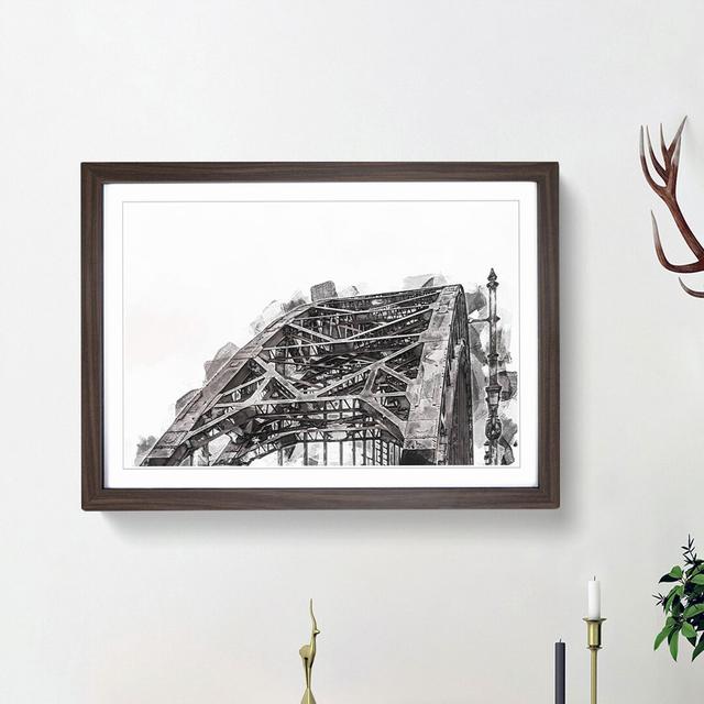 Tyne Bridge in Gateshead Newcastle in Abstract - Picture Frame Graphic Art Print East Urban Home Frame Option: Walnut Framed, Size: 36cm H x 48cm W x on Productcaster.