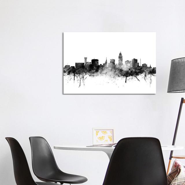 Lincoln, Nebraska in Black and White by Michael Tompsett - Wrapped Canvas Art Prints Latitude Run Size: 66.04cm H x 101.6cm W x 1.91cm D on Productcaster.