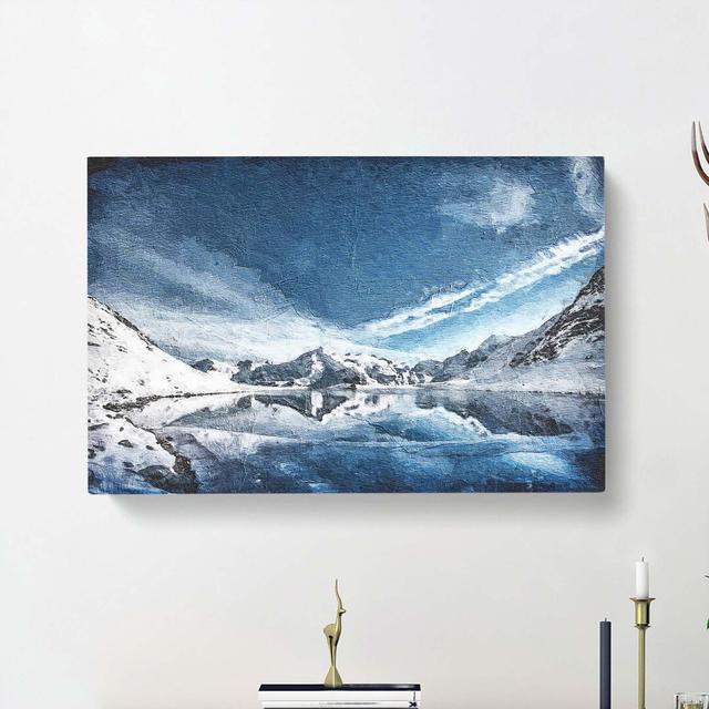 Winter Mountain Reflection - Wrapped Canvas Painting Print East Urban Home Size: 50cm H x 76cm W x 3cm D on Productcaster.