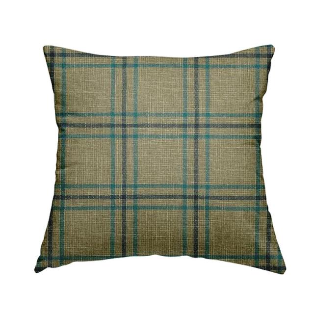 Kinzel Tartan Scatter Cushion with Filling Union Rustic Size: 55cm H x 55cm W x 5cm D, Colour: Beige/Blue on Productcaster.