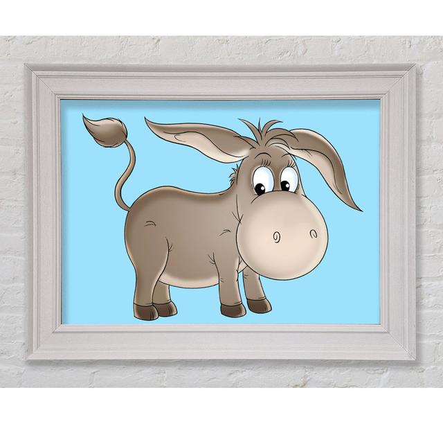 Donkey Short Legs Pink Framed Print - Picture Frame Graphic Art on Canvas Harriet Bee Colour: Baby Blue, Format: Light Grey Framed Canvas, Size: 84.1c on Productcaster.