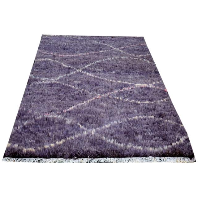 Swearengin Berber Hand Knotted Wool Purple Rug Ebern Designs on Productcaster.