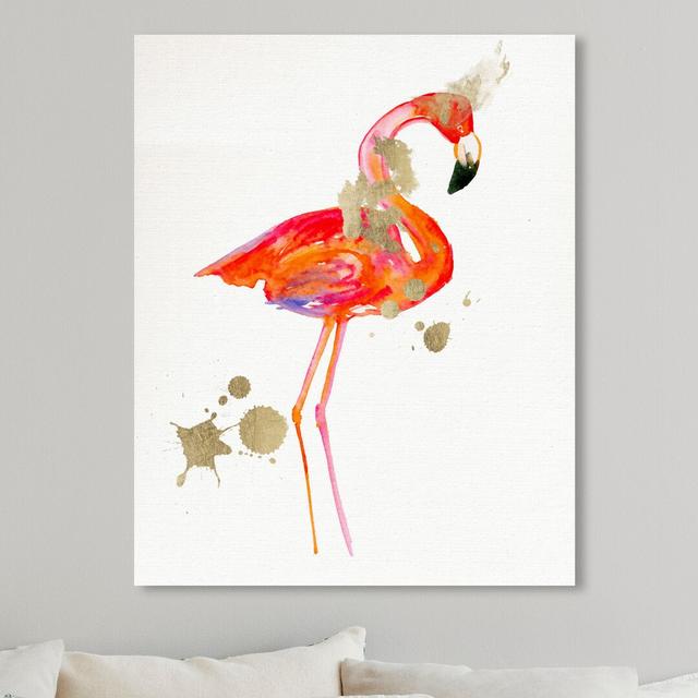 'Ballerina Flamingo' Painting on Wrapped Canvas East Urban Home Size: 28 cm H x 24 cm W on Productcaster.