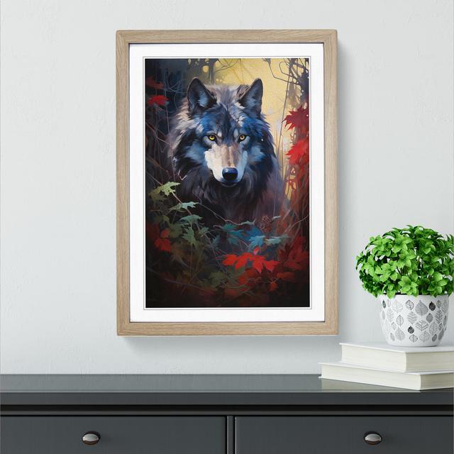 Wolf Hard Edge No.3 - Single Picture Frame Print on Wood Alpen Home Size: 64cm H x 46cm W x 2cm D, Format: Oak on Productcaster.