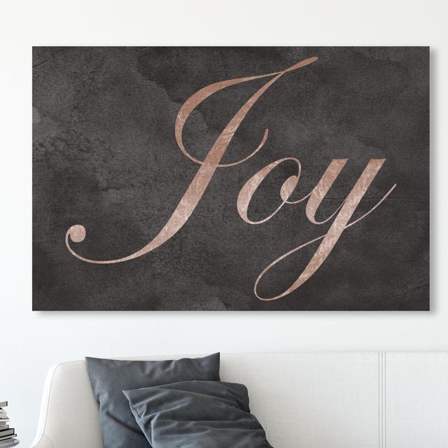 'Joy Rose' Typography on Wrapped Canvas East Urban Home Size: 76.2 cm H x 114.3 cm W on Productcaster.