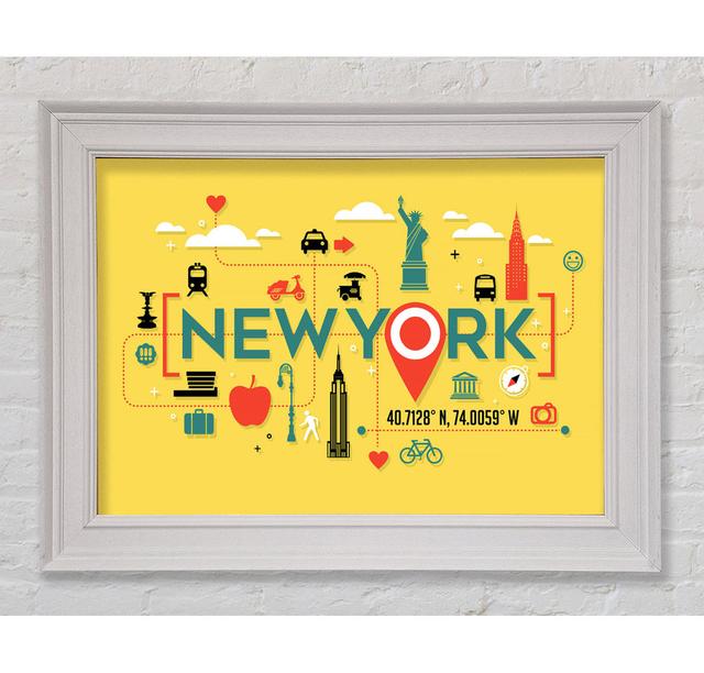 The Route In NYC - Single Picture Frame Art Prints Rosalind Wheeler Size: 59.7cm H x 84.1cm W x 8cm D on Productcaster.