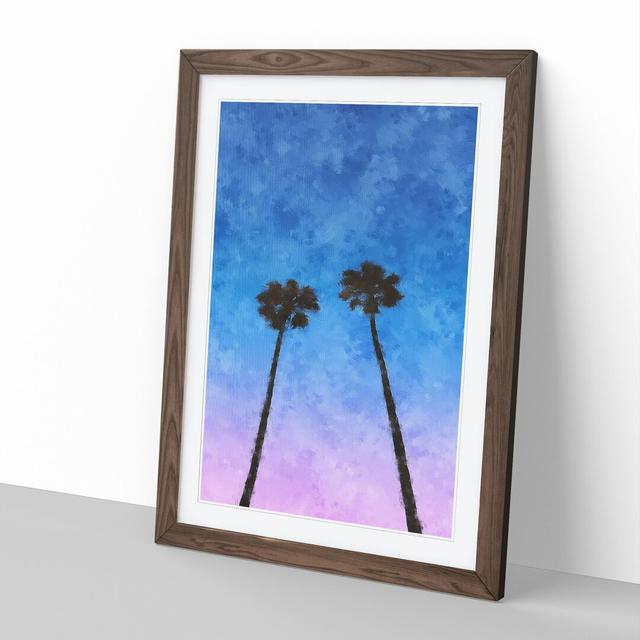 Two Palm Trees - Picture Frame Painting East Urban Home Frame Option: Walnut Framed, Size: 65cm H x 48cm W x 2cm D on Productcaster.