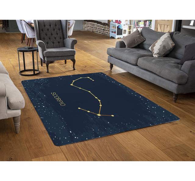 Jaeson Scorpio Power Loom Blue Rug East Urban Home on Productcaster.