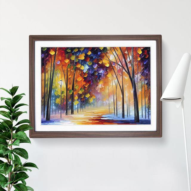 Pretty Winter Forest Vol.2 Abstract - Picture Frame Painting Marlow Home Co. Size: 46cm H x 64cm W x 2cm D, Frame Colour: Walnut Framed on Productcaster.