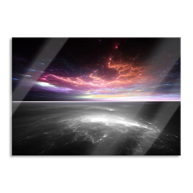 Horizon Under a Colorful Blanket of Clouds, Black and White Detail - Unframed Photograph on Glass Brayden Studio Size: 60cm H x 80cm W on Productcaster.