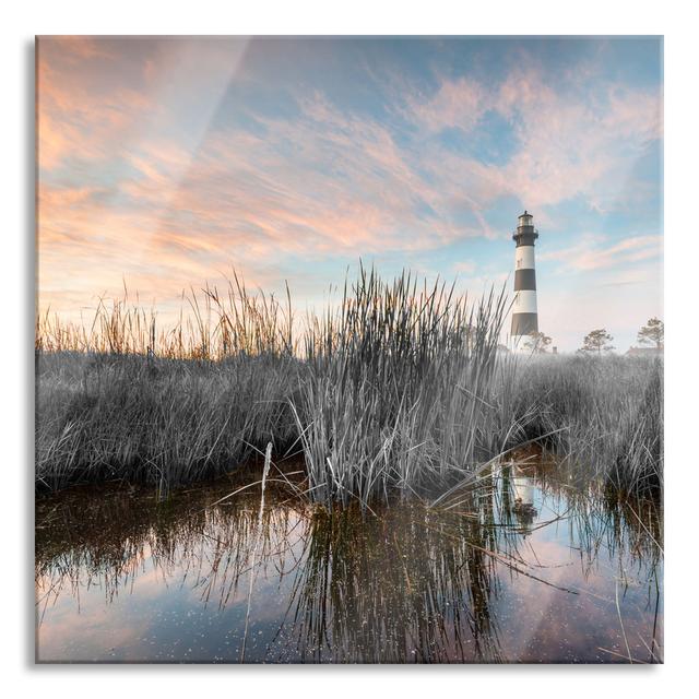 Bodie Island Lighthouse - No Frame Print on Glass Longshore Tides Size: 70cm H x 70cm W x 0.4cm D on Productcaster.