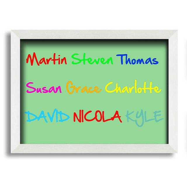 Your Name In A Choice Of Colours Wall Art Maturi Size: 29.7cm H x 42cm W x 10cm D, Colour: Green on Productcaster.