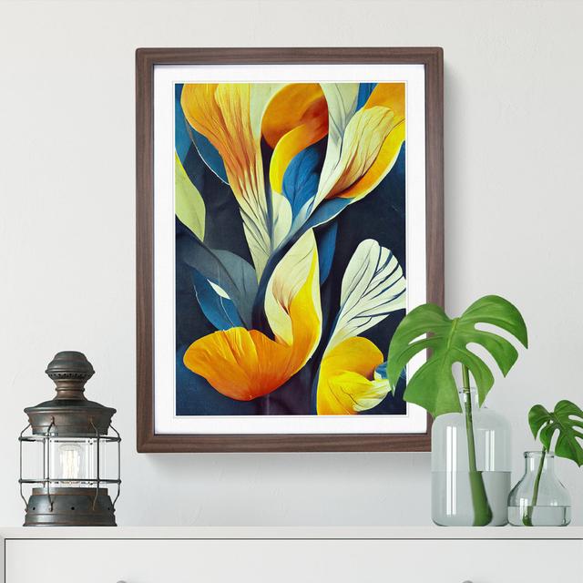 Abstract Floral Modern No.1 - Single Picture Frame Print Latitude Run Size: 46cm H x 34cm W, Format: Walnut on Productcaster.