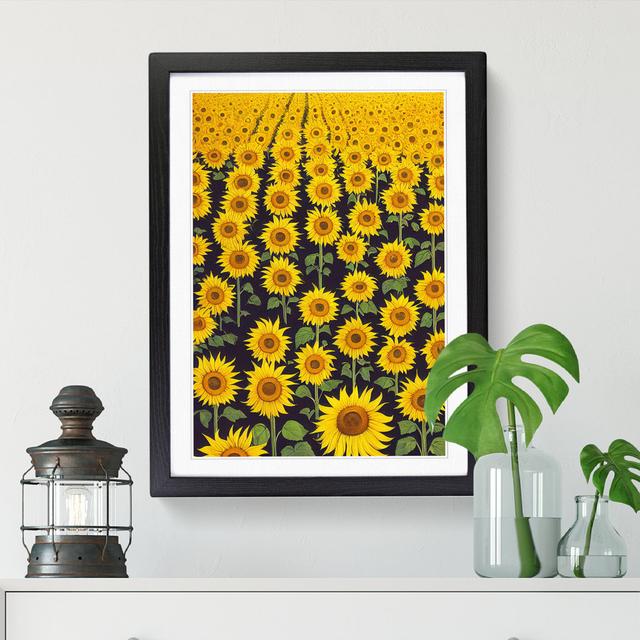 Sunflower Field Art Vol.4 - Single Picture Frame Graphic Art Brambly Cottage Size: 64cm H x 46cm W x 2cm D, Frame Option: Oak on Productcaster.