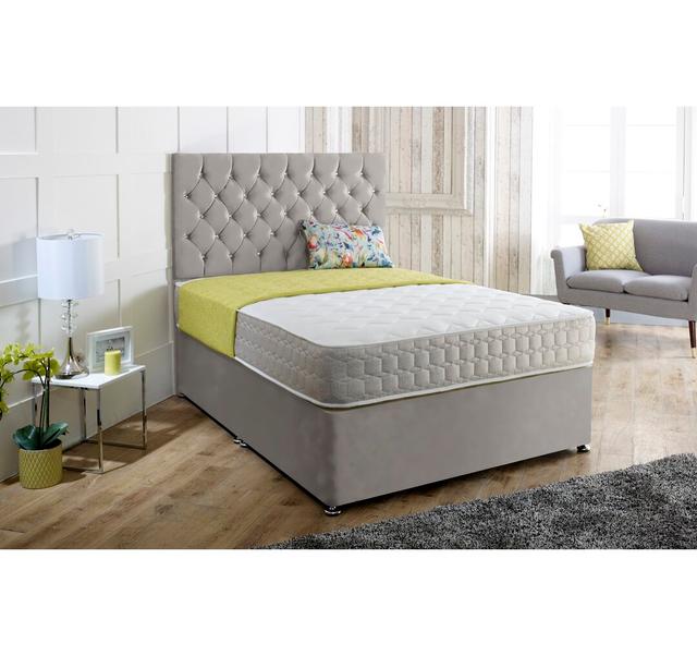 Keyla Divan Bed & Headboard Fairmont Park Colour: Silver, Size: Kingsize (5') on Productcaster.