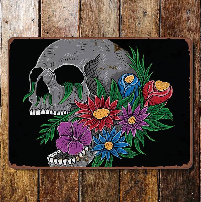 Flower Skull - Unframed Graphic Art The Seasonal Aisle on Productcaster.