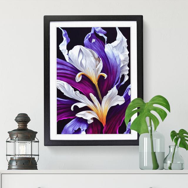 Philbert Iris Flower - Picture Frame Print Marlow Home Co. Size: 46cm H x 34cm W x 2cm D, Frame Option: Black on Productcaster.