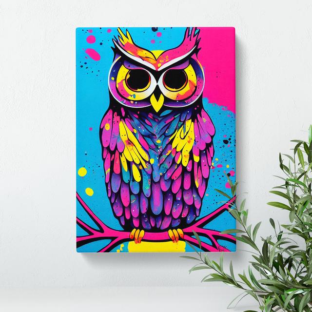 Owl Paint Splash No.6 Abstract - Wrapped Canvas Graphic Art Alpen Home Size: 76cm H x 50cm W x 3cm D on Productcaster.