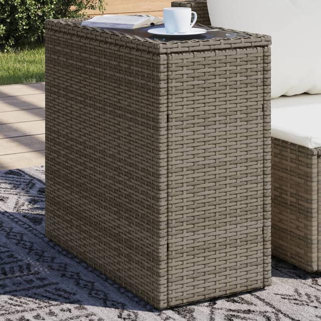 Nysha Rectangular 58cm L Outdoor Side Table 17 Stories Table Base Colour: Grey on Productcaster.