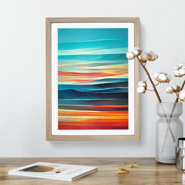 Sunset No.5 - Single Picture Frame Print Metro Lane Frame Colour: Oak , Size: 64cm H x 46cm W x 2cm D on Productcaster.