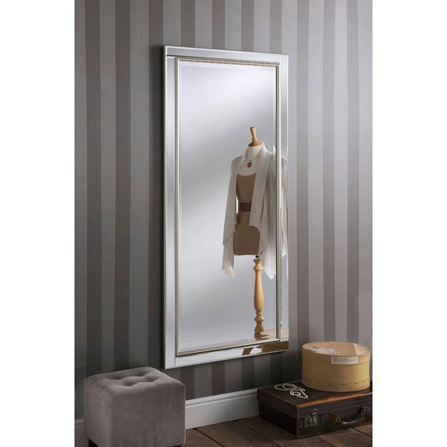 Abbate Rectangle Wall Mirror Etta Avenue Finish: Silver, Size: 136cm H x 44.5cm W on Productcaster.