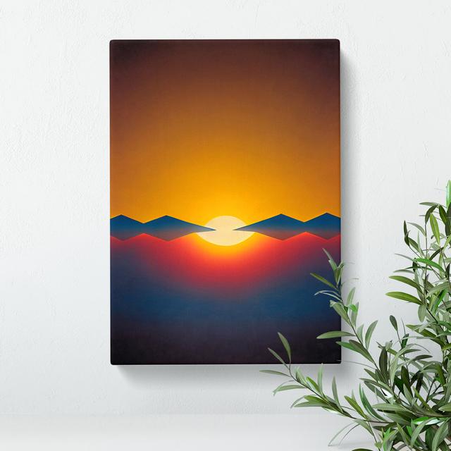 Unique Mountain Sunset No.2 - Wrapped Canvas Print George Oliver Size: 60cm H x 40cm W x 3cm D on Productcaster.