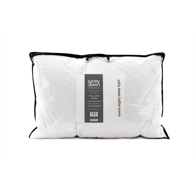 Home Range Goose Feather & Down Pillow Pair Surrey Down on Productcaster.