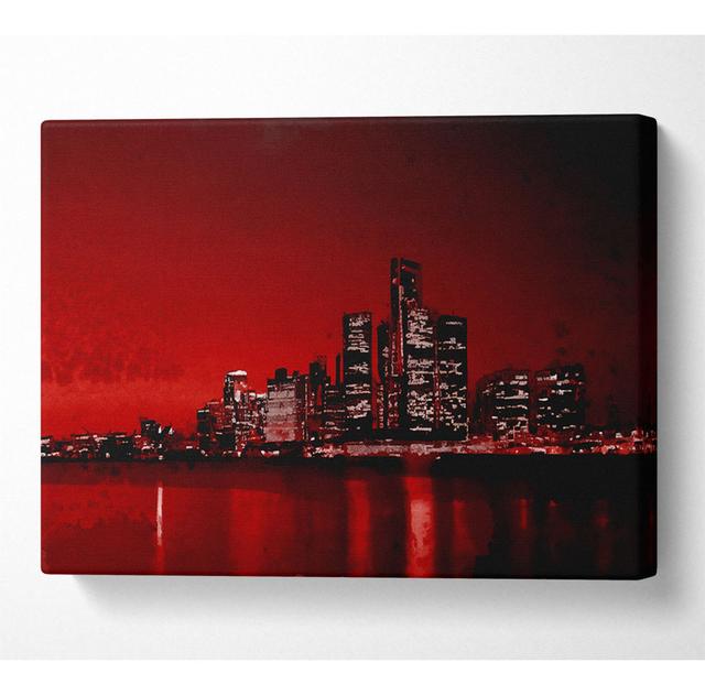 Detroit Red Nights - Drucken 17 Stories Größe: 101,6 cm H x 142,2 cm B x 10 cm T on Productcaster.