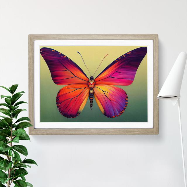 Resplendent Butterfly - Single Picture Frame Painting Brambly Cottage Size: 34cm H x 46cm W x 2cm D, Frame Colour: Oak Framed on Productcaster.