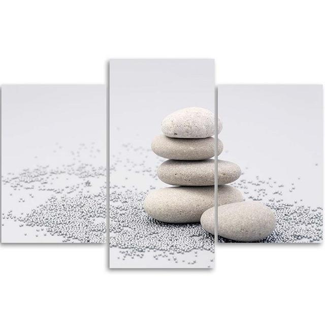 Canvas Print Zen Stones Nature Beige 17 Stories Size: 100cm H x 150cm W on Productcaster.