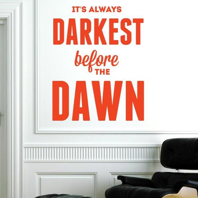 Always Darkest Before The Dawn Wall Sticker Maturi Colour: Dark Yellow, Size: Large on Productcaster.