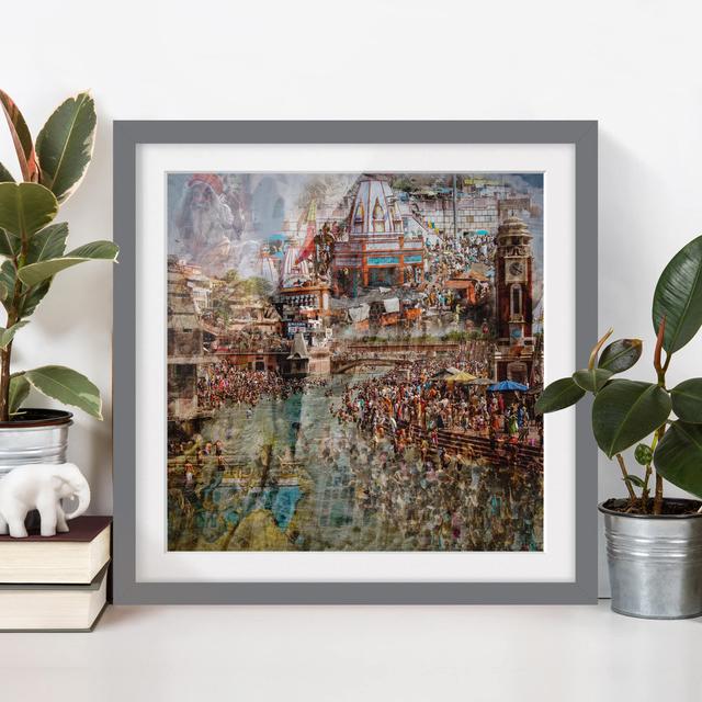 Sacred India Framed Photographic Print East Urban Home Rahmenoptionen: Matt grey, Size: 70cm H x 70cm W on Productcaster.