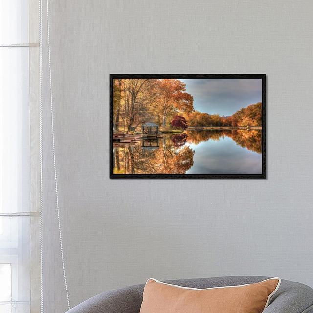 Cupsaw Dam Union Rustic Format: Black Framed, Size: 18"H x 26"W on Productcaster.