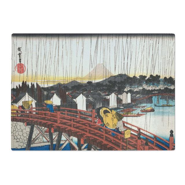 Tempered Glass Sunshower at Nihonbashi by Utagawa Hiroshige Chopping Board East Urban Home Size: 39 cm x 28.5 cm on Productcaster.